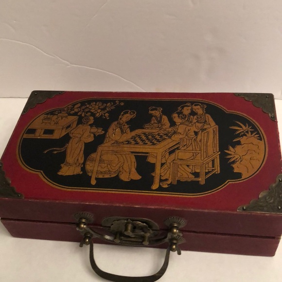 Vintage hand painted, Asian Chinese chess game